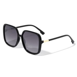 Oversized Squared Butterfly Sunglasses NWT Dark Shades Smoke with Gold Accents